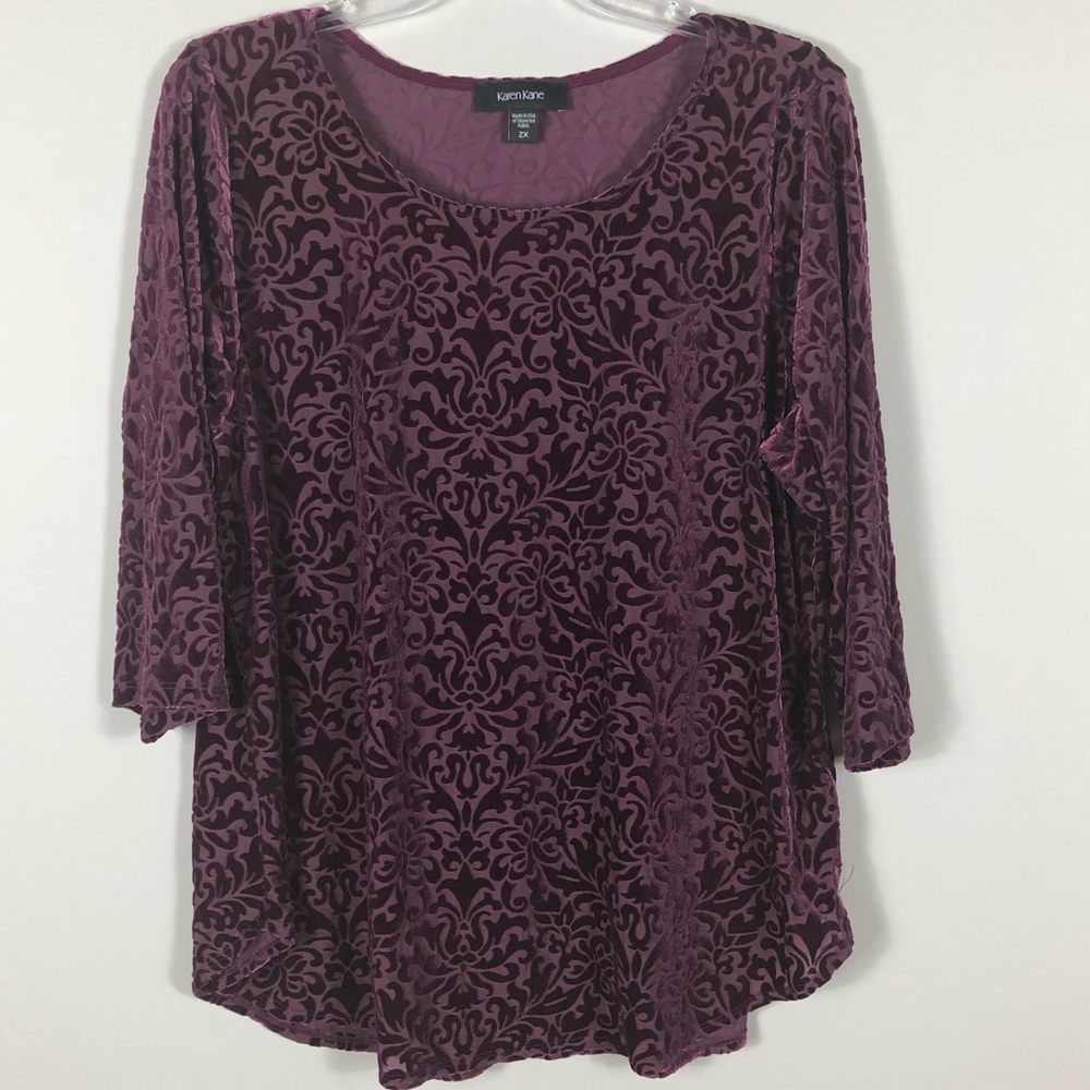 Karen Kane Velvet Burnout Top